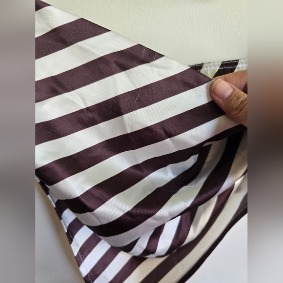 4th & Reckless (sold at ASOS), Bandeau Satin Scarf Top, Cream/Brown, Size Small - Picture 6 of 11